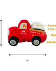 Red Truck with Snowball Squeaker Dog Toy