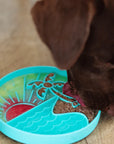 Silicone - Interactive Bowl - Teal Beach Pattern