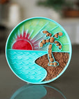 Silicone - Interactive Bowl - Teal Beach Pattern