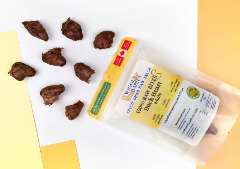 Duck Heart Freeze Dried Raw 0.5" Cut