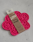 Hot Pink Paw Print Enrichment Lick Mat