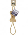Natural Leather Bone Tug Toy (12")