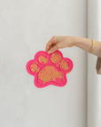 Hot Pink Paw Print Enrichment Lick Mat