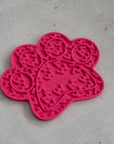 Hot Pink Paw Print Enrichment Lick Mat
