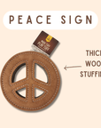 TUFF TOYS Leather Dog Toys made of Durable water buffalo lea: Peace Sign
