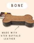 TUFF TOYS Leather Dog Toys made of Durable water buffalo lea: Rope Ring