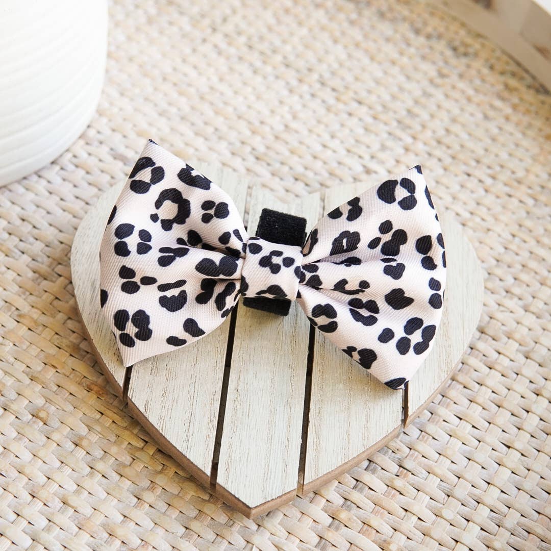 Dog Bow Tie - Leopard: M/L