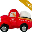 Red Truck with Snowball Squeaker Dog Toy