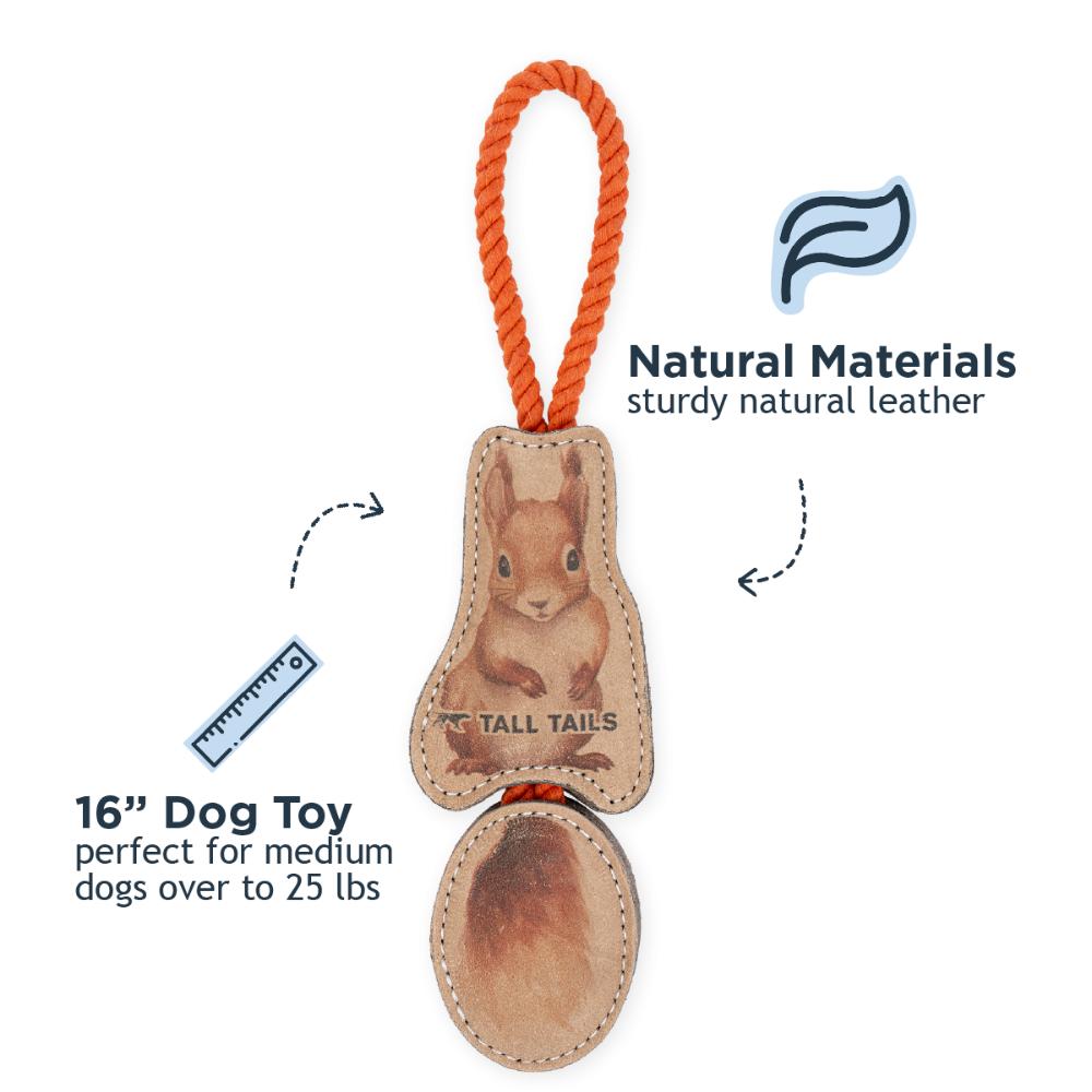 Toy Leather - NATURAL Tug Color Jointed Squirrel