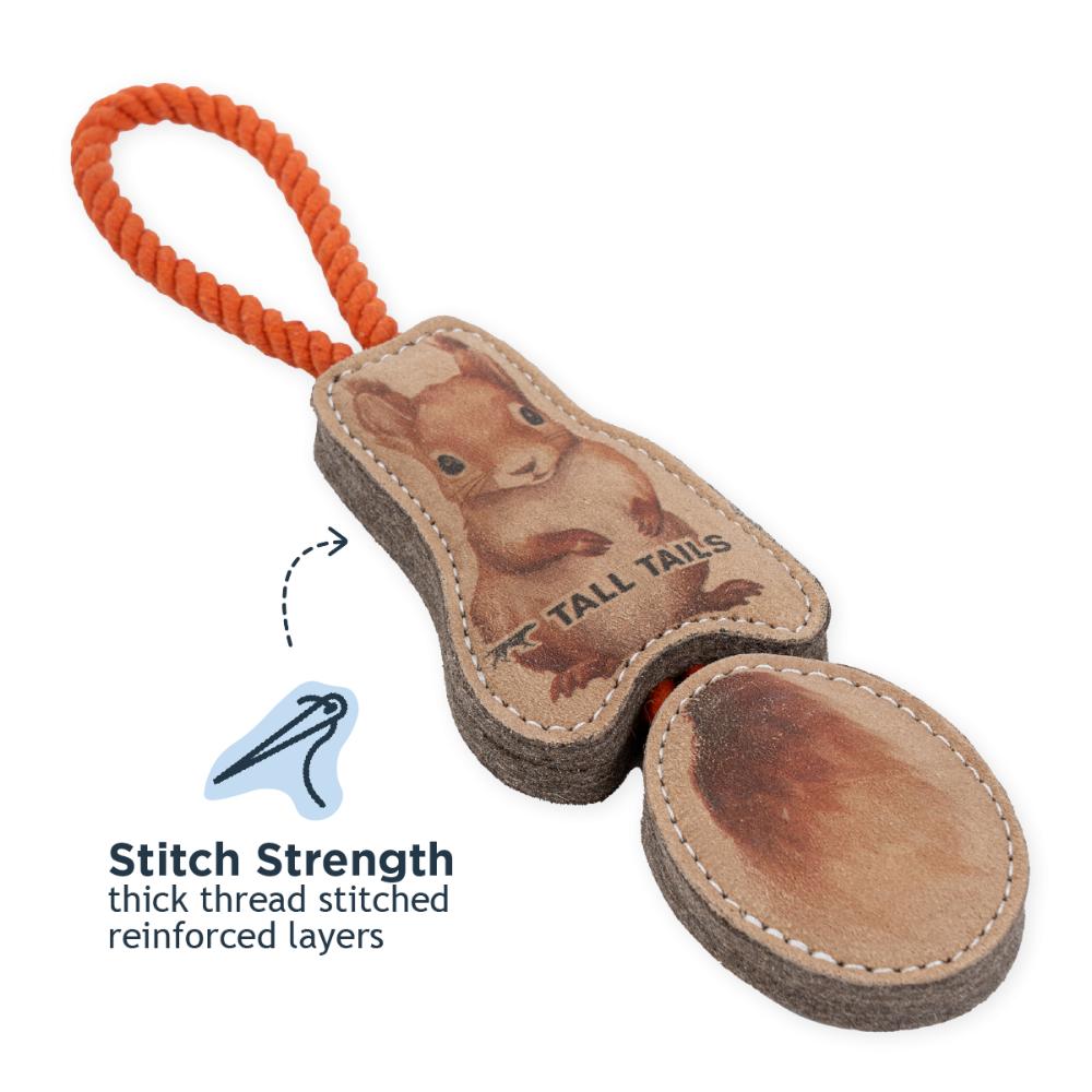 Toy Leather - NATURAL Tug Color Jointed Squirrel
