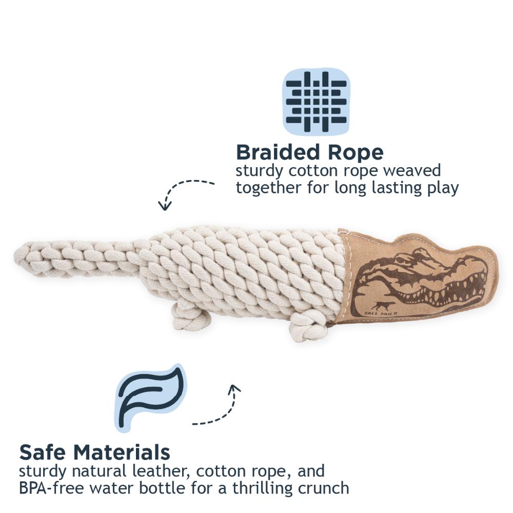 Toy Leather - NATURAL Rope Crunch Crocodile 20"