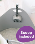 Cat Litter Box With Scoop - Grey