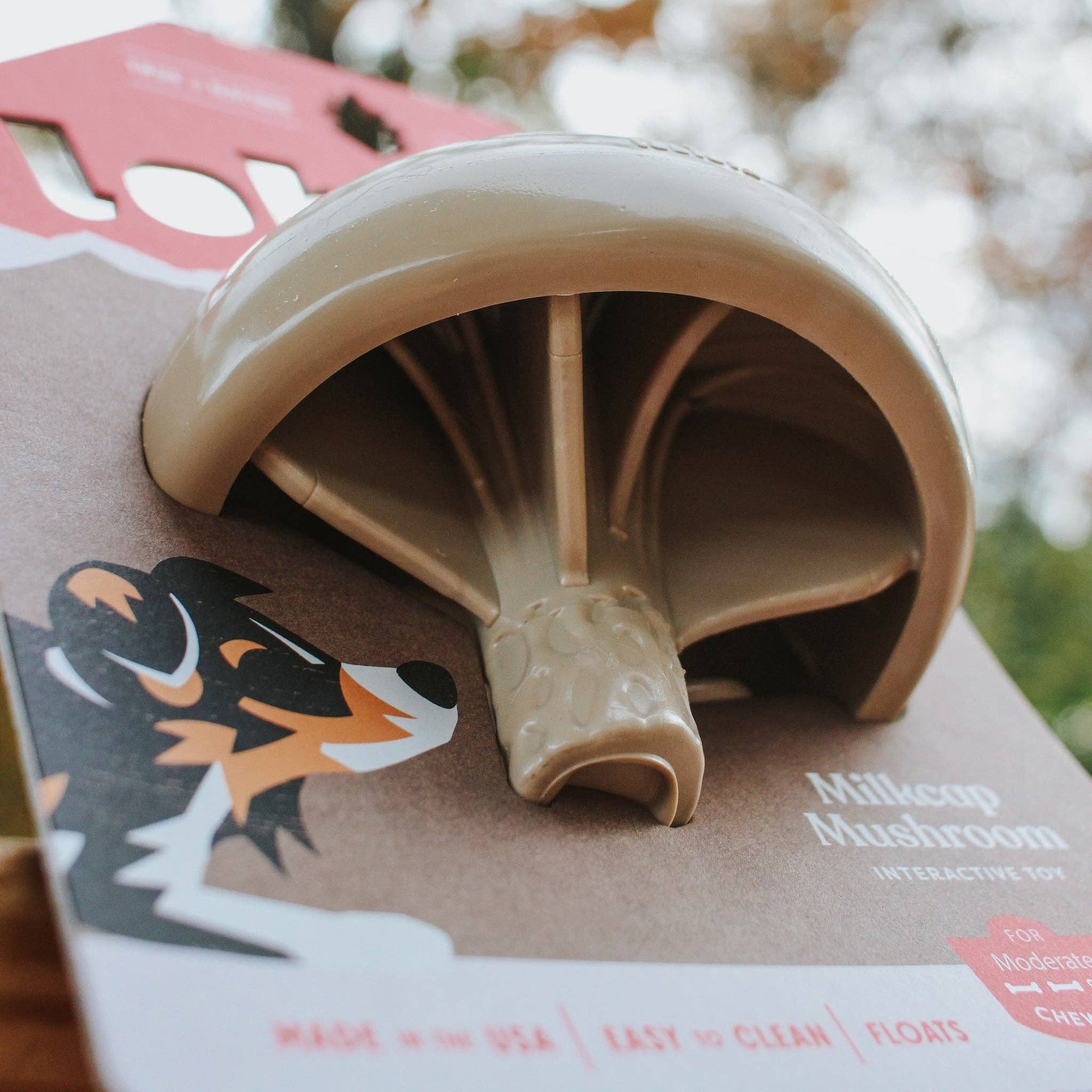 Milkcap Mushroom Interactive Dog Toy: Spore Brown