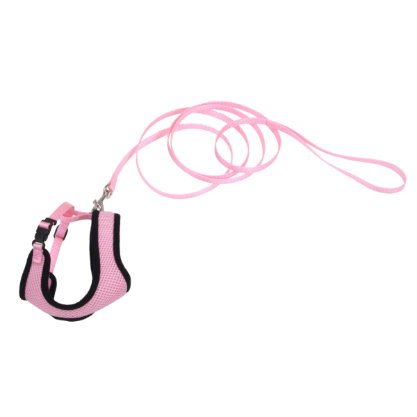 ComfortSoft Mesh Cat Harness w/6&#39; Leash Bright Pink  XSmall
