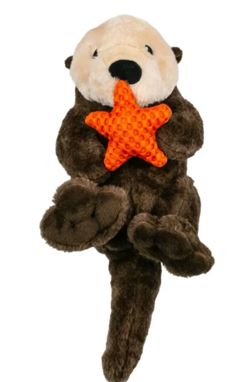 Plush Otter with Squeaker &amp; Rope Interior Body Toy