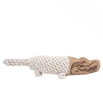 Toy Leather - NATURAL Rope Crunch Crocodile 20"