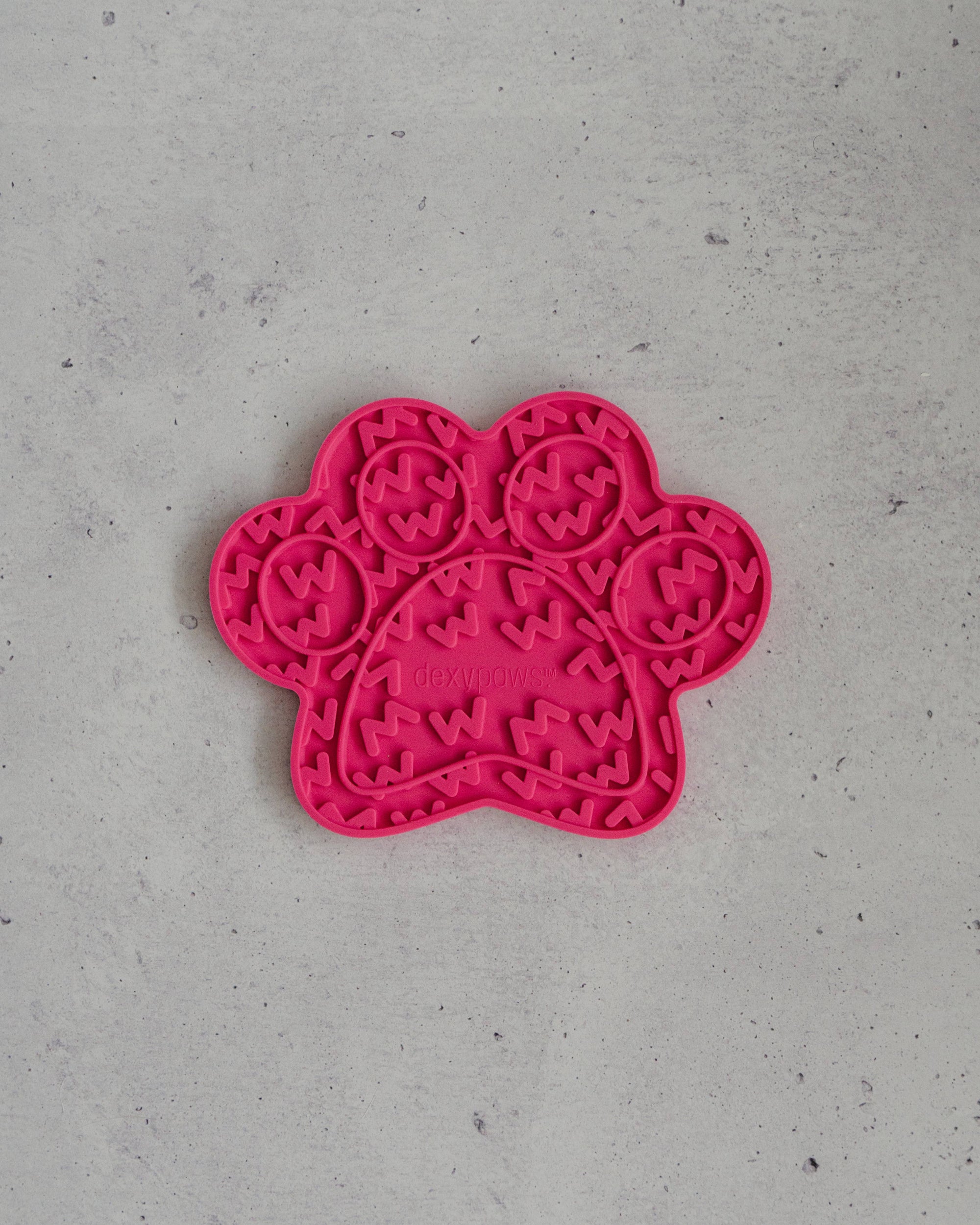 Hot Pink Paw Print Enrichment Lick Mat