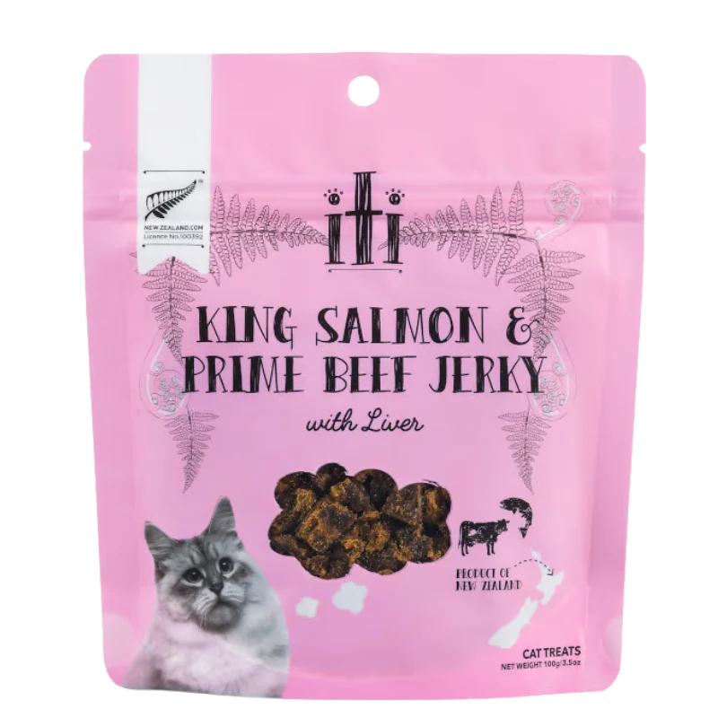 King Salmon &amp; Beef Jerky Cat Treats (100g)